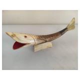 Carved Cow/Bull Horn Fish Sculpture