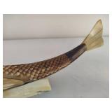 Carved Cow/Bull Horn Fish Sculpture