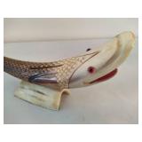 Carved Cow/Bull Horn Fish Sculpture