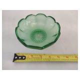 Ruffled Rim Green Depression Glass Bowl 6pc Set