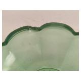 Ruffled Rim Green Depression Glass Bowl 6pc Set