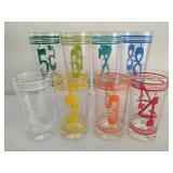 Vintage Numbered Glassware Set w/Carrier