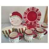 Whimsey Snowman 16pc Holiday Dinnerware Set