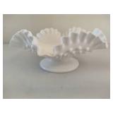 Fenton Hobnail Milk Glass Bowl, Milk Glass Vase & Serving Bowl