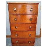 Vintage Wood 5 Drawer Dresser