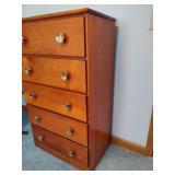 Vintage Wood 5 Drawer Dresser