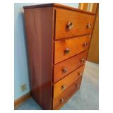 Vintage Wood 5 Drawer Dresser