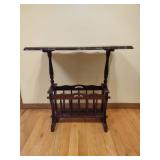 Vintage Wood Magazine Rack/Side Table