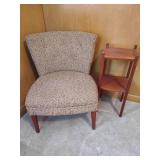 Accent Chair & Wooden Plant Stand