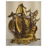 Homco Home Interiors Gold Ton Ship Wall Decor