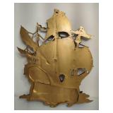 Homco Home Interiors Gold Ton Ship Wall Decor