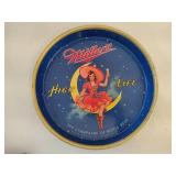 Miller High Life Colorful Tray, Plastic Pitcher & Pilsner Glasses