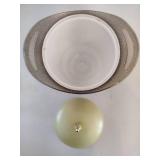 Vintage Ice Bucket w/Lid & Nine Champagne Glasses