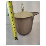 Vintage Ice Bucket w/Lid & Nine Champagne Glasses