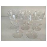 Vintage Ice Bucket w/Lid & Nine Champagne Glasses