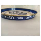 Pabst Blue Ribbon Serving Tray, Coozies & Hollow Stem Beer Glasses