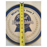 Pabst Blue Ribbon Serving Tray, Coozies & Hollow Stem Beer Glasses