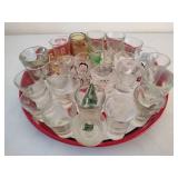 Lot of Shot Glasses & Rock Springs Water Tray