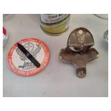 Assorted Beer/Bar Related Glassware, Coozies, Can Plane, Bank & More