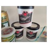 Assorted Beer/Bar Related Glassware, Coozies, Can Plane, Bank & More