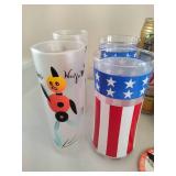 Assorted Beer/Bar Related Glassware, Coozies, Can Plane, Bank & More