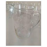 Two Styles of Stemware & Etched Glass Pitcher