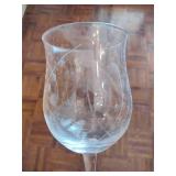 Two Styles of Stemware & Etched Glass Pitcher