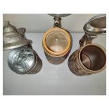 Three Beer Steins w/Lids