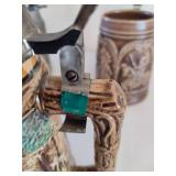 Three Beer Steins w/Lids