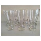 Seven Libbey Pilsner Glasses & Glass Pitcher