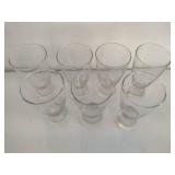 Seven Libbey Pilsner Glasses & Glass Pitcher