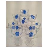 Eight Pabst Blue Ribbon Thumbprint Goblets