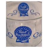 Eight Pabst Blue Ribbon Thumbprint Goblets