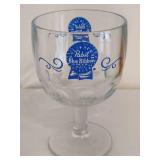 Eight Pabst Blue Ribbon Thumbprint Goblets