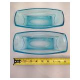 Vintage Pyrex Mixing Bowl, Hazel Atlas Blue Dishes & Footed Candy Dish