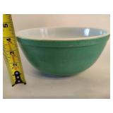 Vintage Pyrex Mixing Bowl, Hazel Atlas Blue Dishes & Footed Candy Dish