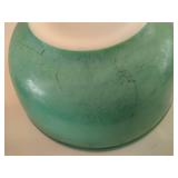 Vintage Pyrex Mixing Bowl, Hazel Atlas Blue Dishes & Footed Candy Dish