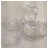 Lot of Large Glass/Crystal Bowls & Pitcher