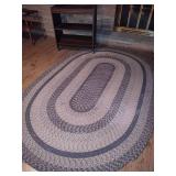 Large Oval Braided Rug & Rolling Shelf/Cart
