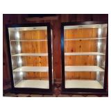 Pair of Lighted Metal/Glass Display Cases