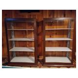 Pair of Lighted Metal/Glass Display Cases