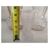 Assortment of Clear & Colored Glass Vases