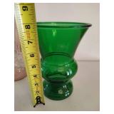 Assortment of Clear & Colored Glass Vases