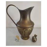 Brass Pitcher, Mouse & Decorative Swan