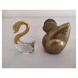 Brass Pitcher, Mouse & Decorative Swan