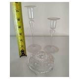 Brass & Glass Candle Holders + Matches