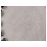 Etched Glass Christmas Tree Round Platter & Twelve Christmas Tree Napkin Rings