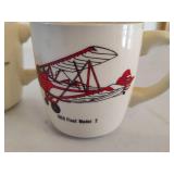 Three Airplane Themed Coffee Mugs