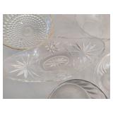 Lot of Assorted Glass Serving & Decor Pieces - Some with Gold Rim