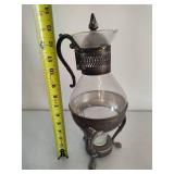 Vintage Silver Plated Glass Coffee Carafe